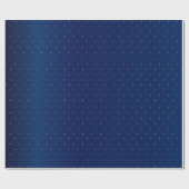 ミニ金ゴールド水玉模様とネイビーブルーサテン ラッピングペーパー (フラット)