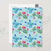 ミニ開花ブルーフラワーズ春ガーデン シーズンポストカード (正面/裏面)