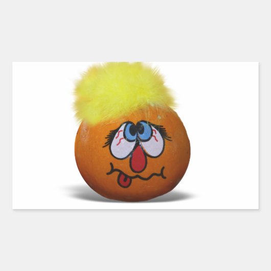 ミニ間抜けカボチャ顔 長方形シール (正面)