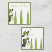 ミニ雪だるまと紙 ノートカード (正面/裏面)