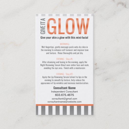 ミニ顔の説明書-あなたの皮を愛して下さい 名刺 (正面)