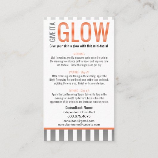 ミニ顔の説明書-あなたの皮を愛して下さい 名刺 (正面)