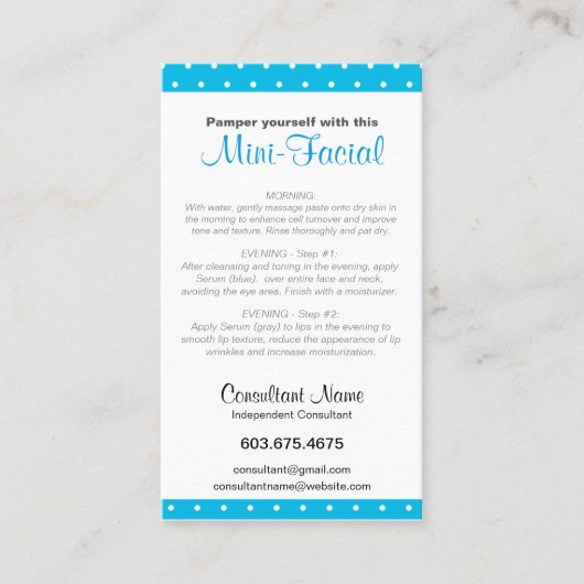 ミニ顔の説明書 名刺 (正面)