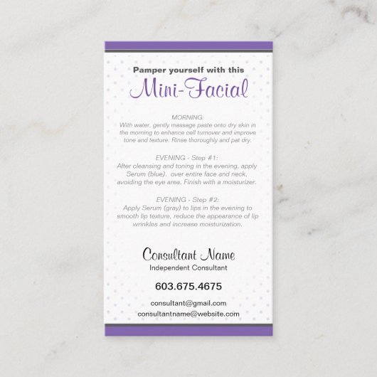 ミニ顔の説明書 名刺 (正面)