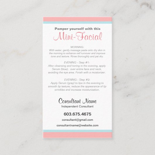 ミニ顔の説明書 名刺 (正面)