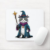 ミニ魔法使い猫のマウスパッド 魔法の杖を持つ マウスパッド (マウス)