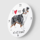 『ミニ・アメリカ・シェパード』 ラージ壁時計 (傾斜)