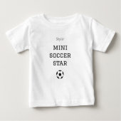 ミニ サッカー スター 名前入り ベビー服 ベビーTシャツ (正面)