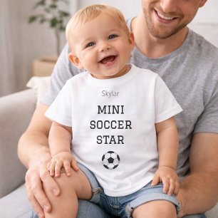 ミニ サッカー スター 名前入り ベビー服 ベビーTシャツ