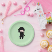 ミニ·ハッピー·忍者オン·グリーン ペーパープレート (パーティー)