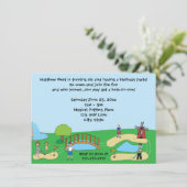 ミニ/ミニチュア・ゴルフバースデーパーティ招待状 招待状 (スタンド正面)