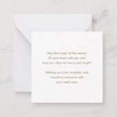 ミニ メリークリスマス ホワイト ゴールド スノーフレーク ノートカード (裏面)