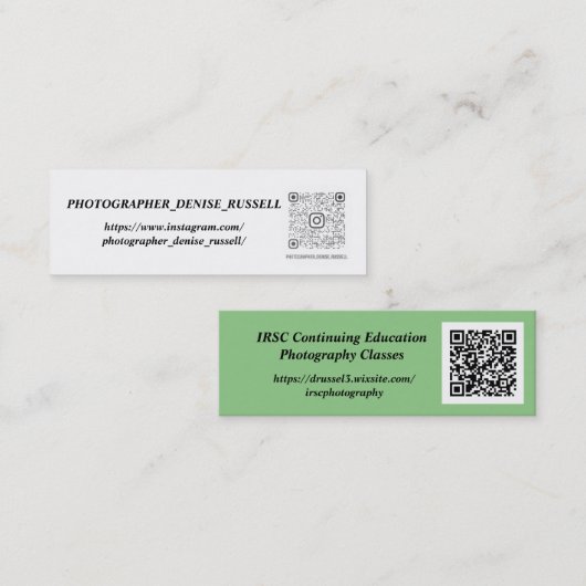 ミニ、3.0インチx 1.0インチmini名刺 スキニー名刺 (正面/裏面)