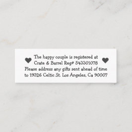 ミニHappyカップルの招待状用レジストリカード コーリングカード
