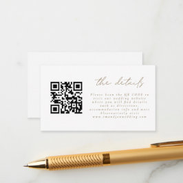 ミニQRコードシンプル金ゴールドスクリプ結婚トの詳細 エンクロージャーカード