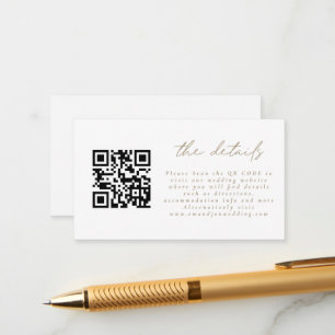 ミニQRコードシンプル金ゴールドスクリプ結婚トの詳細 エンクロージャーカード