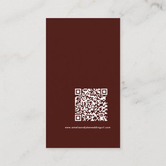 ミニQRコードテラコッタボホウェディングディテールズ エンクロージャーカード (裏面)
