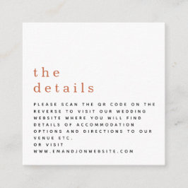 ミニQRコードテラコッタ結婚の詳細 エンクロージャーカード