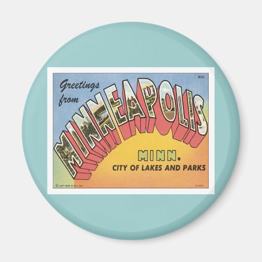 ミネアポリスからの挨拶 マグネット (正面)