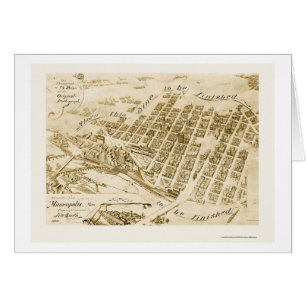 ミネアポリスのMNのパノラマ式の地図- 1891年