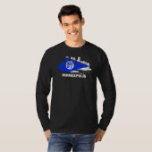 ミネアポリスシティ国旗ダウンタウンスカイラインミネアポリ Tシャツ (正面フル)
