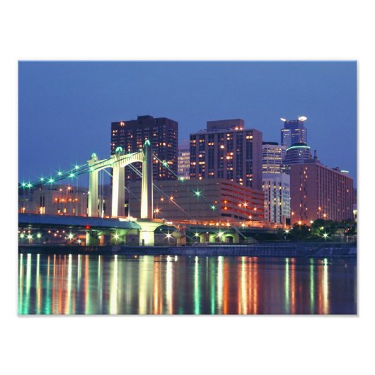 ミネアポリススカイラインアットナイト フォトプリント            (正面)
