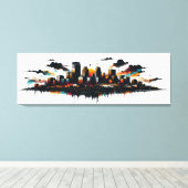 ミネアポリススカイラインキャンバスアート キャンバスプリント (インサイチュ (ウッドフロア))