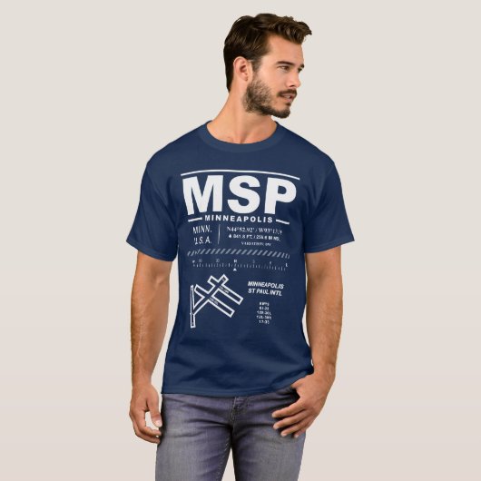 ミネアポリスセントポール国際的エアポートMSP Tシャツ (正面フル)