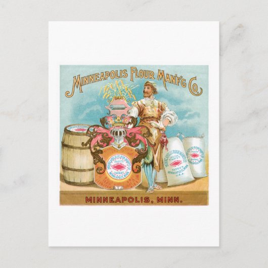 ミネアポリスフラワーヴィンテージフードアンドアート ポストカード (正面)