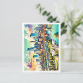 ミネアポリスミネスタUSA有名なプレイスウォーターカラー ポストカード (スタンド正面)