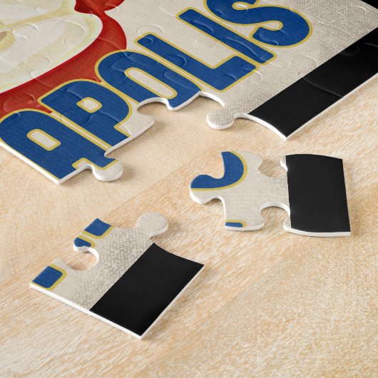 ミネアポリスミネソタアップル – ヴィンテージ旅行 ジグソーパズル (側面)