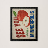 ミネアポリスミネソタアップル – ヴィンテージ旅行 ジグソーパズル (縦)