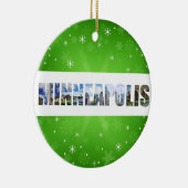 ミネアポリスミネソタシティ旅行写真クリスマス セラミックオーナメント (右)