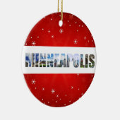 ミネアポリスミネソタシティ旅行写真クリスマス セラミックオーナメント (右)