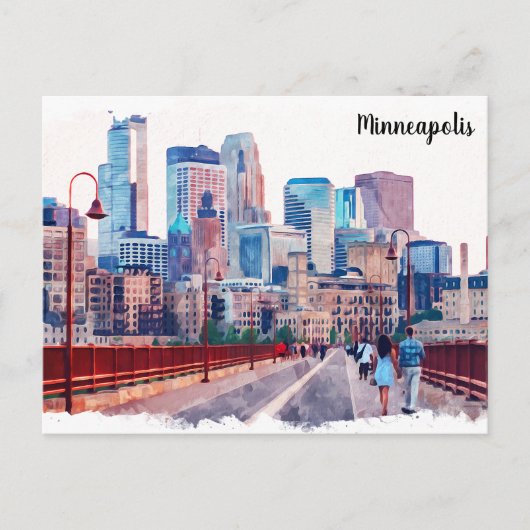 ミネアポリスミネソタスカイラインシティビュー ポストカード (正面)