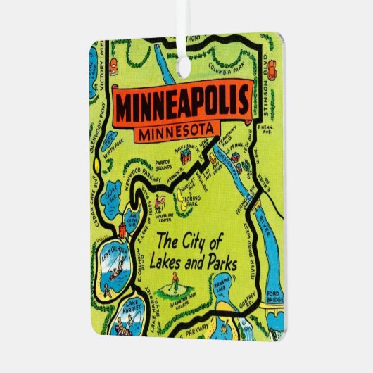 ミネアポリスミネソタマップメタルオーナメント メタルオーナメント (正面左)