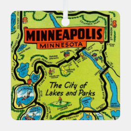 ミネアポリスミネソタマップメタルオーナメント メタルオーナメント