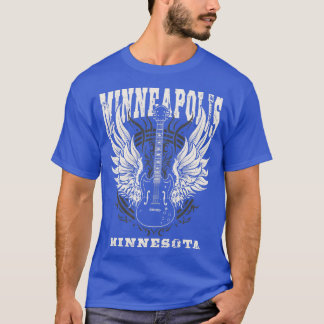 ミネアポリスミネソタ動揺してギターエンジェルウィング Tシャツ