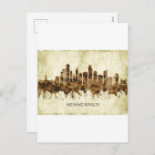 ミネアポリスミネソタ市の町並み シーズンポストカード (正面/裏面)