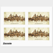 ミネアポリスミネソタ都市景観 長方形シール (シート)