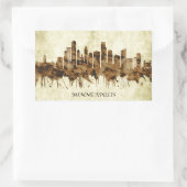 ミネアポリスミネソタ都市景観 長方形シール (バッグ)