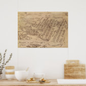 ミネアポリスミネソタ1891アンティークパノラママップ ポスター (キッチン)