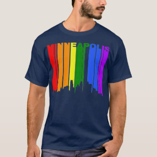 ミネアポリスミネソタLGBTQゲイプライドレインボースキル Tシャツ