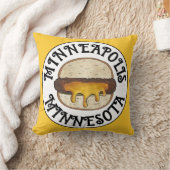 ミネアポリスミネソタMNジューシールーシーチーズバーガー クッション (ブランケット)