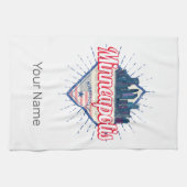 ミネアポリスミネソタUSAスカイライン統一された州 キッチンタオル (横)