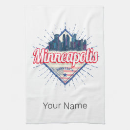 ミネアポリスミネソタUSAスカイライン統一された州 キッチンタオル