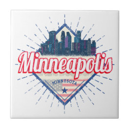 ミネアポリスミネソタUSAスカイライン統一された州 タイル