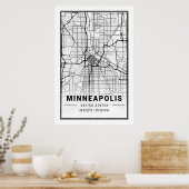 ミネアポリスミネソタUSAトラベルシティマップポスター ポスター (キッチン)