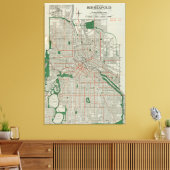 ミネアポリスヴィンテージの地図（1921年） キャンバスプリント (インサイチュ (リビング))