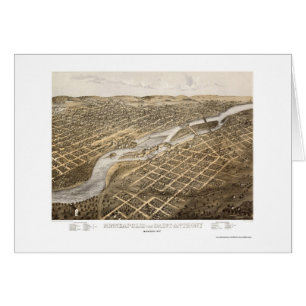 ミネアポリス及びSt AnthonyのMNのパノラマ式の地図- 1867年